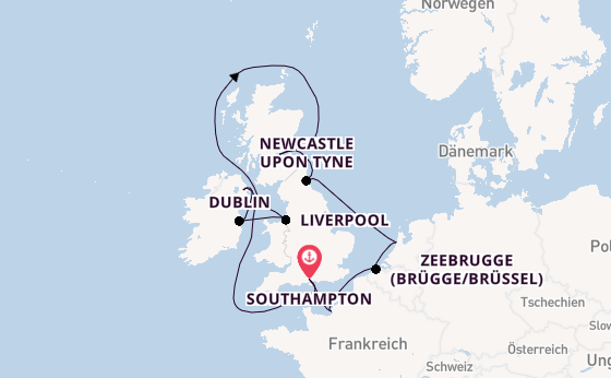 Britische Inseln ab Southampton, Großbritannien auf der Norwegian Sky
