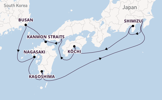Japan from Tokyo, Japan with the Diamond Princess