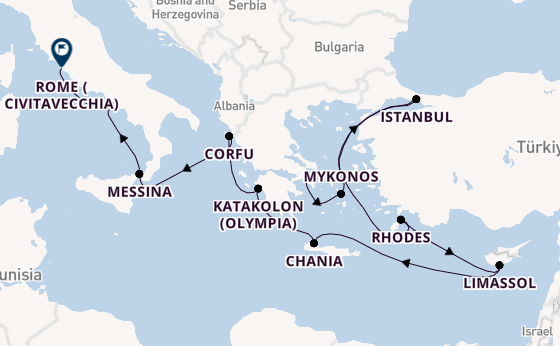 Mediterranean from Piraeus (Athens), Greece with the Enchanted Princess