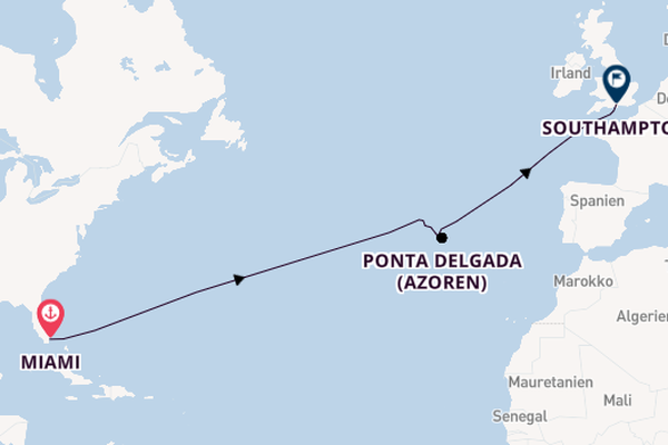 Transatlantik ab Miami auf der Queen Elizabeth
