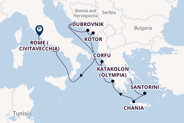 Eastern Mediterranean from Athens (Piraeus), Greece with the Enchanted Princess