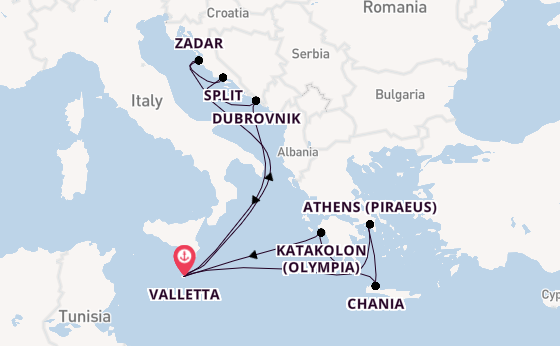 Mediterranean Sea from Valletta, Malta with the Azura