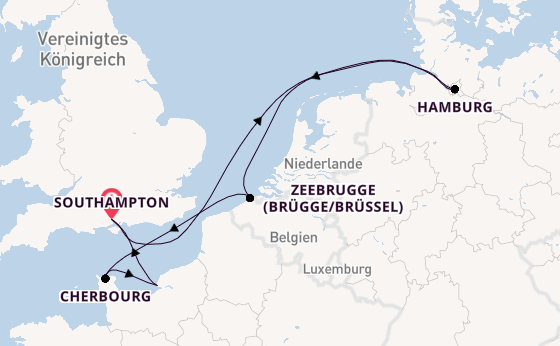 England ab Southampton, Großbritannien auf der MSC Preziosa