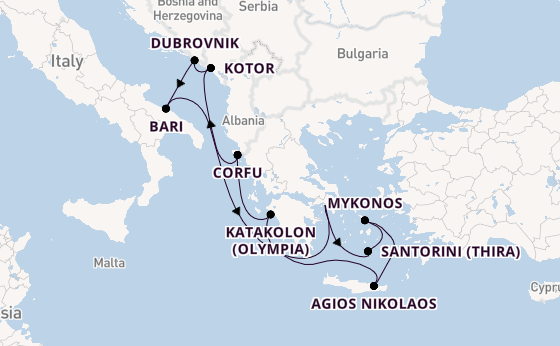 Eastern Mediterranean from Piraeus (Athens), Greece with the Allura