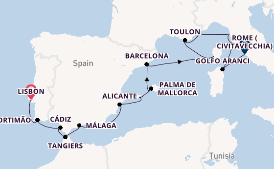 Western Mediterranean from Lisbon, Portugal with the Seven Seas Prestige