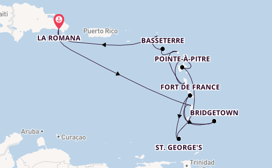 Caribbean vanaf La Romana met de Mein Schiff 2 