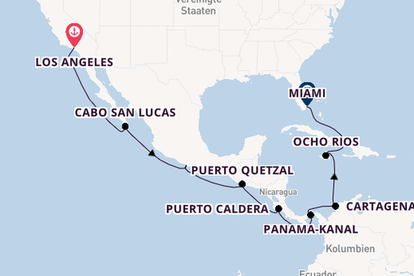 Mittelamerika ab Los Angeles, USA auf der Norwegian Joy
