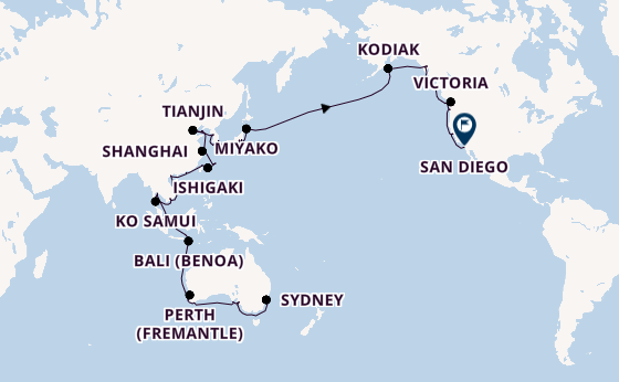 Transpacific from Sydney, Australia with the Azamara Quest