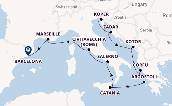 Middellandse Zee vanaf Triëst, Italië met de Marina