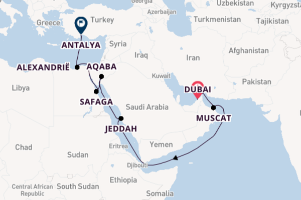 Midden-Oosten vanaf Dubai, Verenigde Arabische Emiraten met de Mein Schiff 6