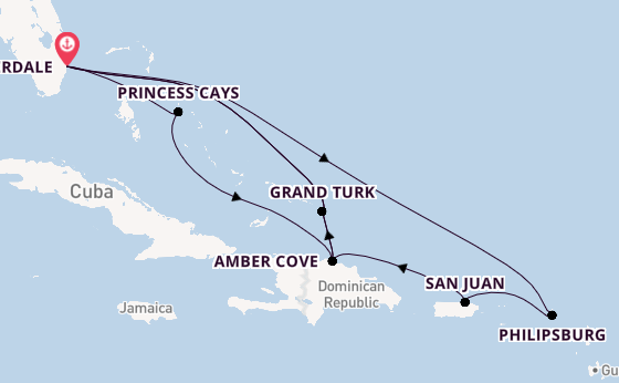 Caribbean vanaf Fort Lauderdale, Verenigde Staten met de Regal Princess