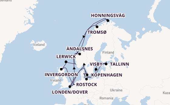 Noorwegen vanaf Rotterdam, Nederland met de Nieuw Statendam