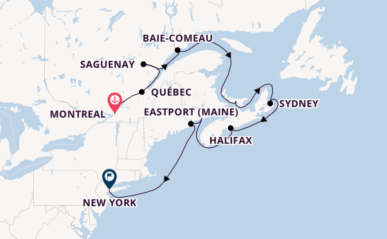 Amerikaanse Oostkust vanaf Montreal, Canada met de Seven Seas Splendor