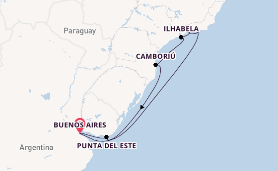 Zuid-Amerika vanaf Buenos Aires, Argentinië met de MSC Splendida