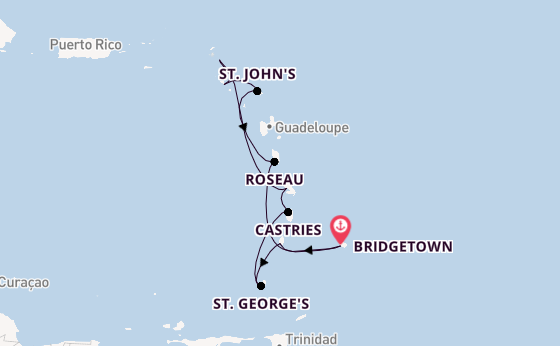 Südliche Karibik ab Bridgetown, Barbados auf der Seven Seas Grandeur