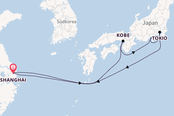 Japan ab Shanghai, China auf der Spectrum of the Seas
