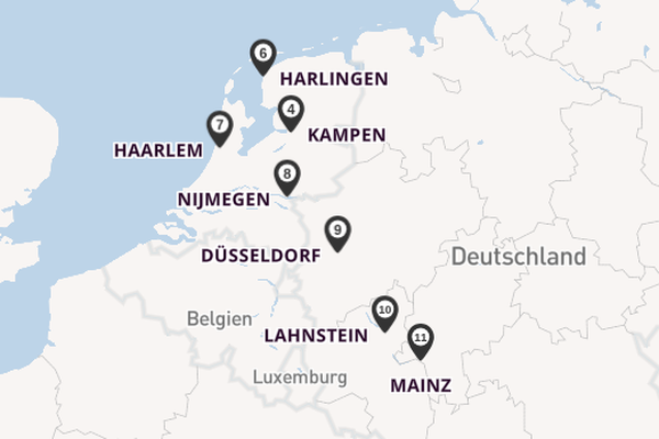 Rhein ab Frankfurt am Main, Deutschland auf der MS Lady Cristina