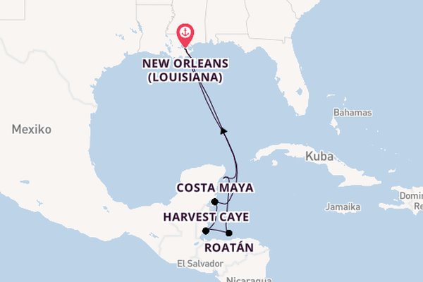 Westliche Karibik ab New Orleans (Louisiana), USA auf der Norwegian Breakaway