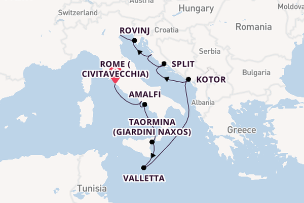 Mediterranean Sea from Rome (Civitavecchia), Italy with the Silver Spirit