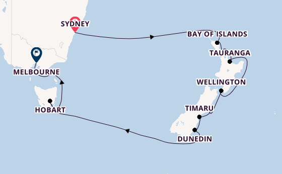 Australië en Nieuw-Zeeland vanaf Sydney, Australië met de Seven Seas Splendor