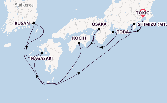 Japan ab Tokio, Japan auf der Diamond Princess