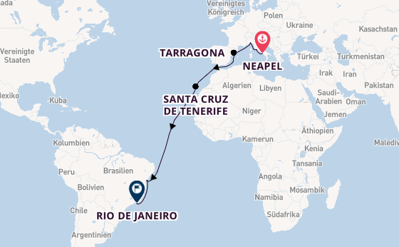 Transatlantik ab Neapel, Italien auf der MSC Divina