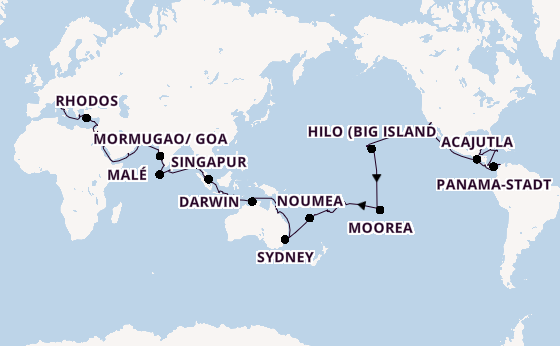Weltreise ab Miami auf der Seven Seas Splendor