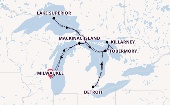 Noord-Amerika vanaf Milwaukee, Wisconsin, Verenigde Staten met de HANSEATIC inspiration