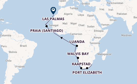 Zuidelijk Afrika vanaf Durban, Zuid-Afrika met de Amadea