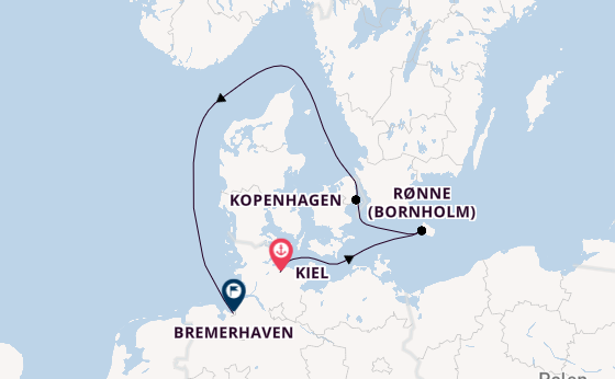 Europa ab Kiel, Deutschland auf der Amadea