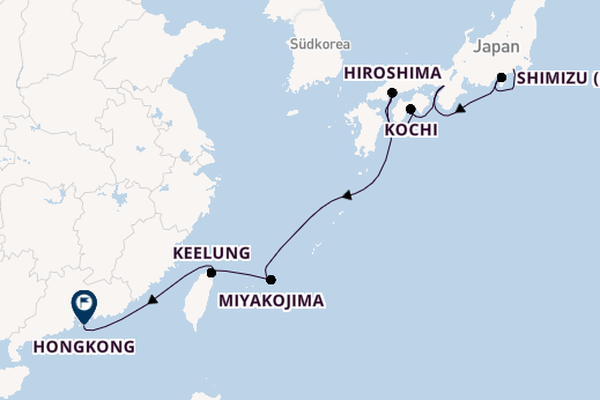Japan ab Yokohama (Tokio), Japan auf der Norwegian Jade