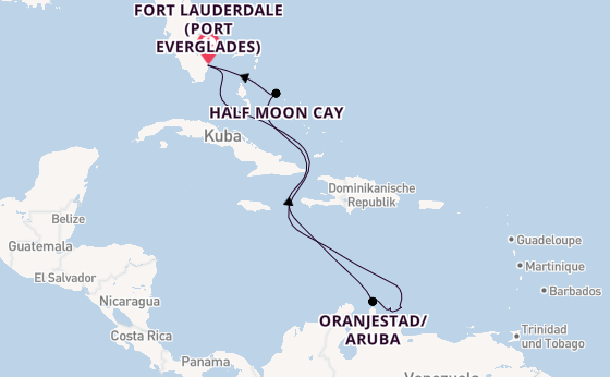 Karibik ab Fort Lauderdale (Port Everglades), USA auf der Oosterdam