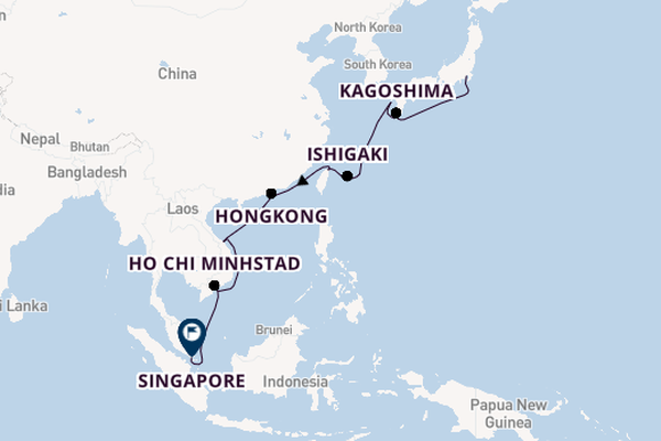 Oost-Azië vanaf Tokio, Japan met de Diamond Princess