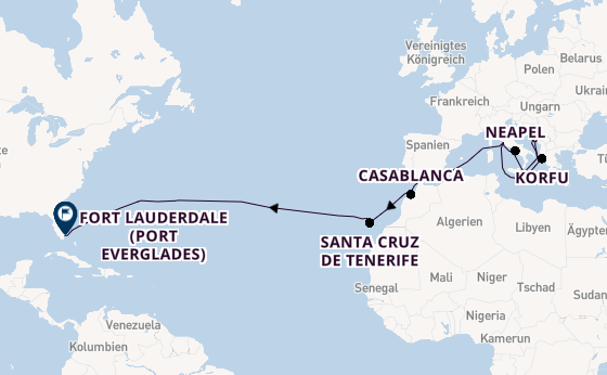 Transatlantik ab Civitavecchia (Rom), Italien auf der Enchanted Princess