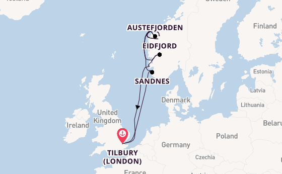 12 day cruise from Tilbury (London)