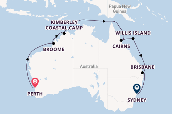 Australië vanaf Perth, Australië met de Sapphire Princess