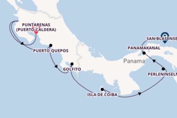 Erleben Sie 11 Tage Puerto Quepos und San Blas Inseln