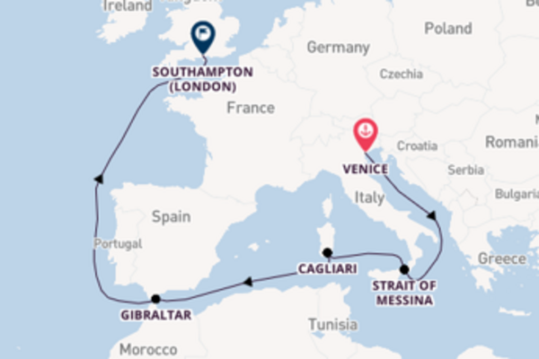 10 day trip from Venice to Southampton (London)