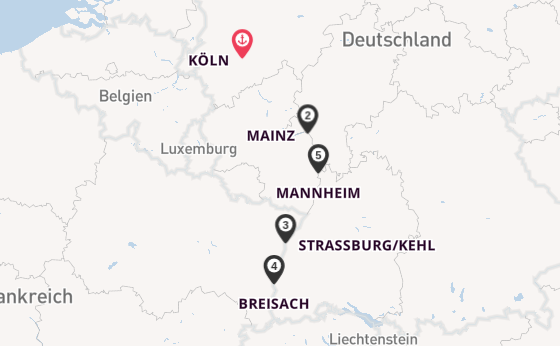 Rhein ab Köln, Deutschland auf der MS RHEIN MELODIE