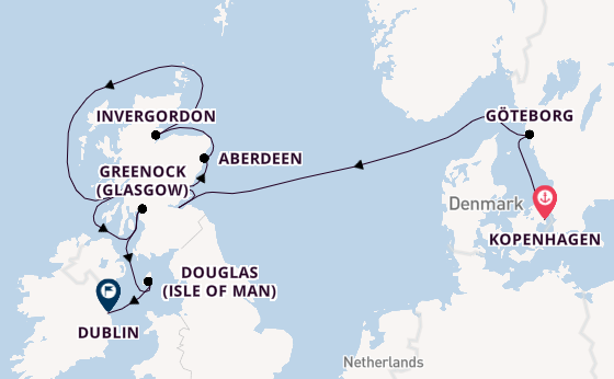 Britse Eilanden vanaf Kopenhagen, Denemarken met de Azamara Journey