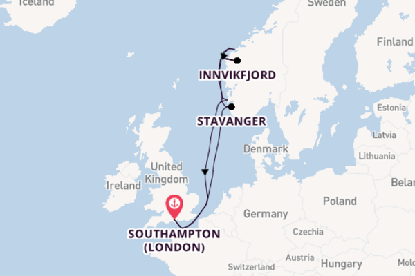 Norway from Southampton, England with the Queen Anne