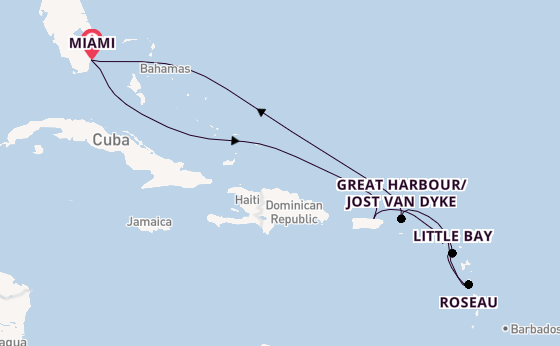 Caribbean vanaf Miami, Verenigde Staten met de Seabourn Quest