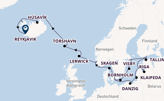 Arktis ab Kopenhagen, Dänemark auf der Seabourn Quest