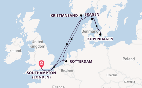Engeland vanaf Southampton (Londen), Engeland met de Disney Wish