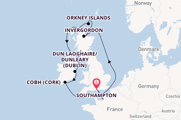 British Isles from Southampton, England with the Majestic Princess