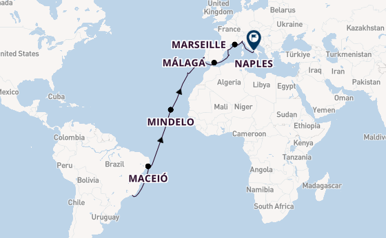 Transatlantic from Rio de Janeiro, Brazil with the MSC Seaview