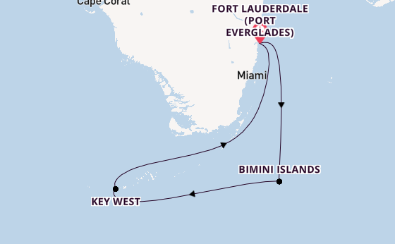 Caribbean from Fort Lauderdale (Port Everglades), Florida, USA with the Celebrity Reflection