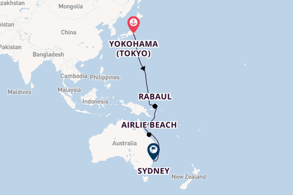Australia from Yokohama (Tokyo), Japan with the Queen Elizabeth