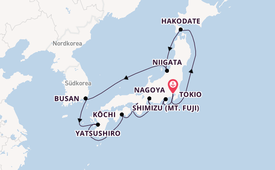 Japan ab Deutschland auf der Sapphire Princess