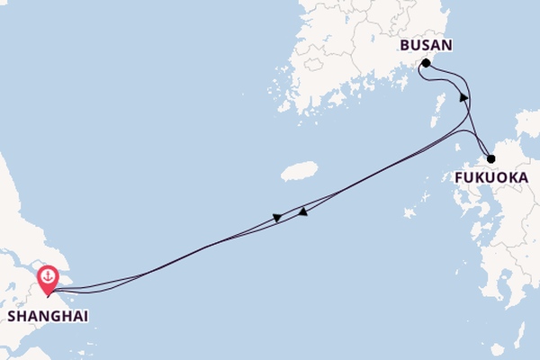 China ab Shanghai, China auf der Spectrum of the Seas